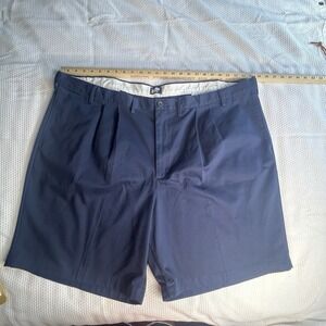 Lands End Mens Shorts Size 52‎ Tall Navy Cotton Traditional Fit Pleated Front